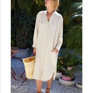 Linen midi shirtdress